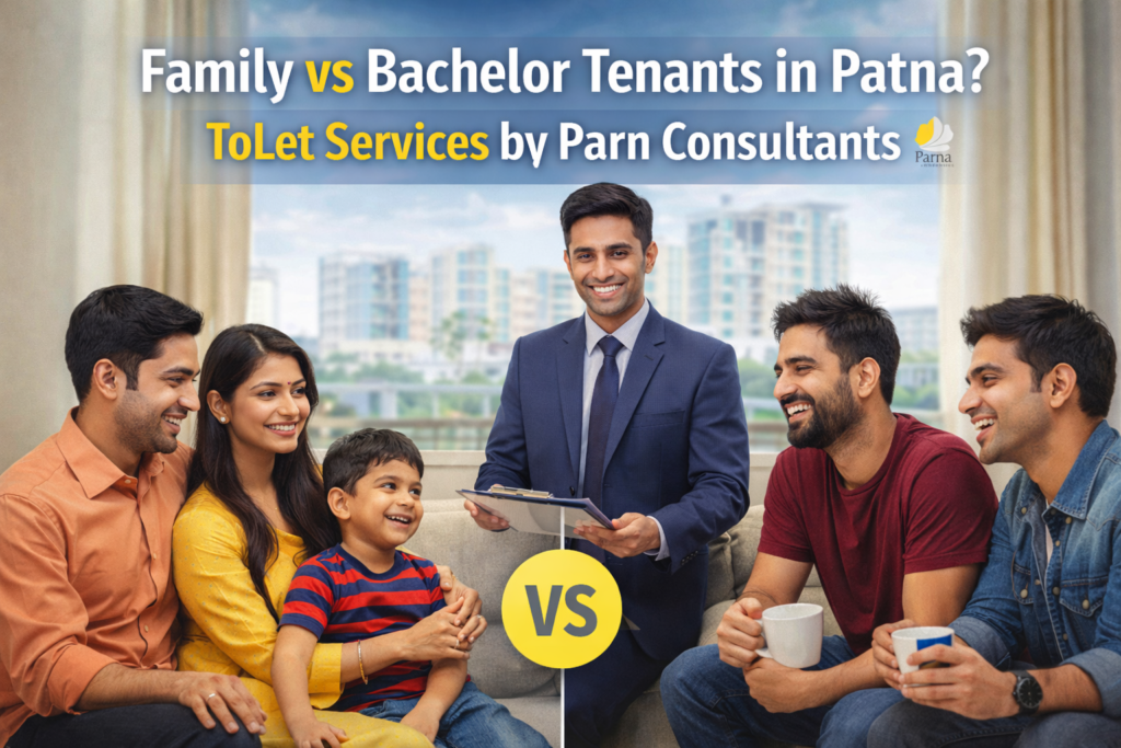 ToLet service in Patna by Parn Consultants showing family vs bachelor tenants for rental property